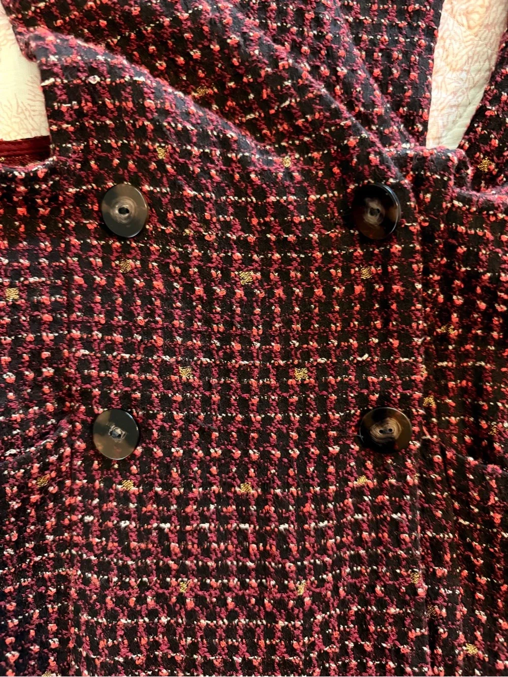 Tweed Pinafore Zara Jumper in Burgundy and Black